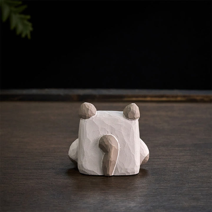 Buddha Stones Niedliche handgeschnitzte Schreibtischdekoration aus Lindenholz mit Tiermotiv - image 7