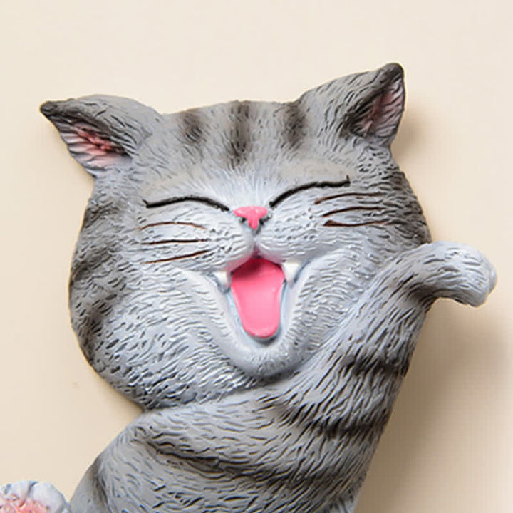 Buddha Stones Bemalte Katzen-Schalterabdeckung aus Kunstharz – Niedliche Tierdekoration - image 12