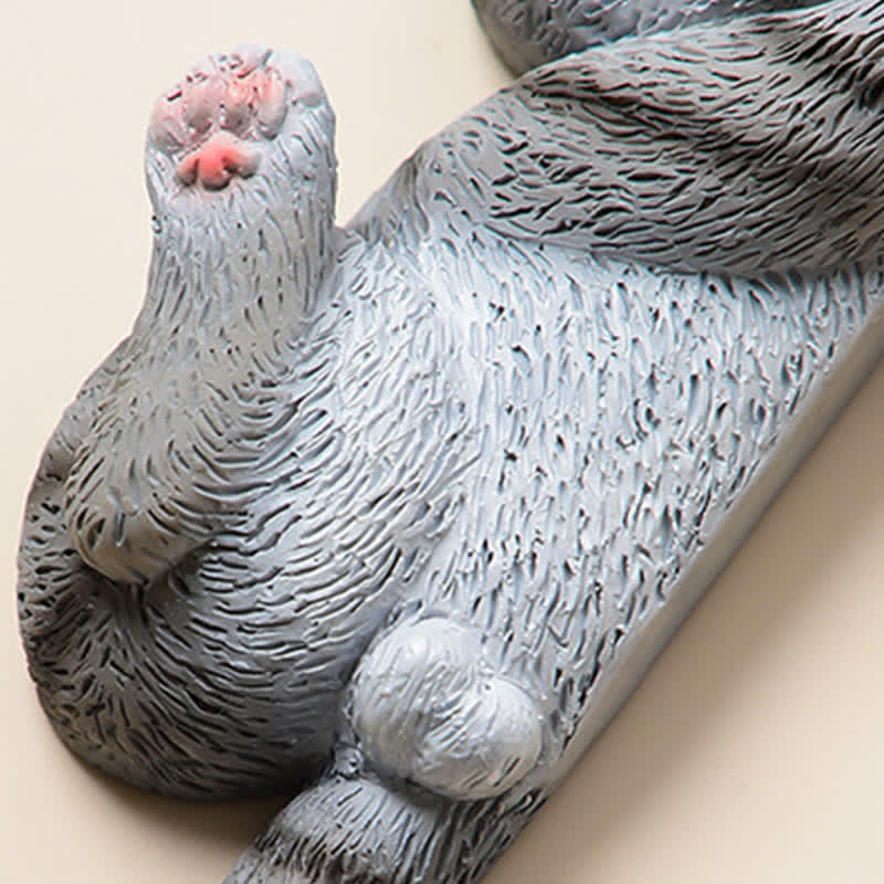 Buddha Stones Bemalte Katzen-Schalterabdeckung aus Kunstharz – Niedliche Tierdekoration - image 13