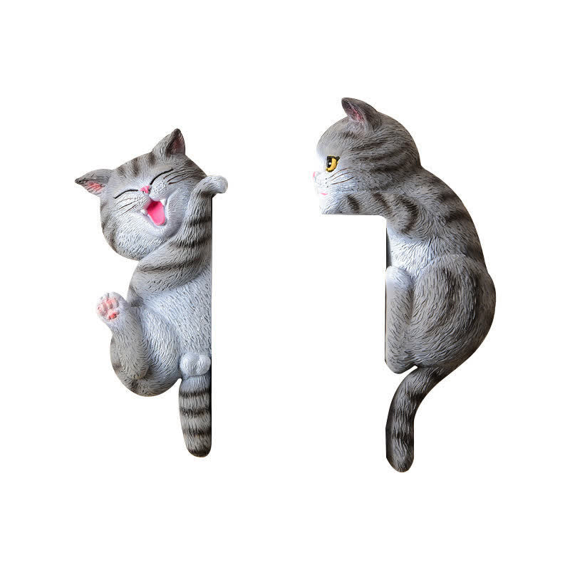 Buddha Stones Bemalte Katzen-Schalterabdeckung aus Kunstharz – Niedliche Tierdekoration - image 10