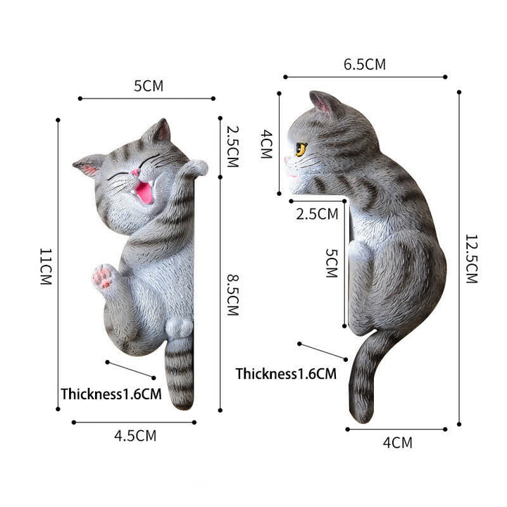 Buddha Stones Bemalte Katzen-Schalterabdeckung aus Kunstharz – Niedliche Tierdekoration - image 11