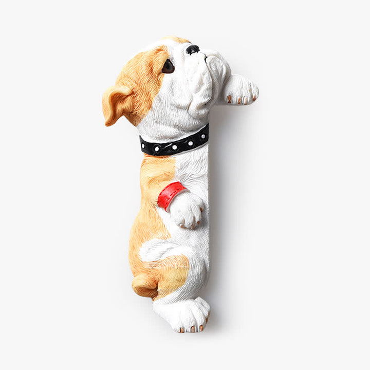 Buddha Stones Handbemalter 3D-Wandaufkleber mit Hundemotiv aus Kunstharz – niedlicher dekorativer Lichtschalter - Englische Bulldogge – links stehend - image 61