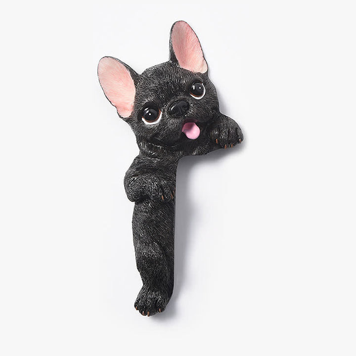 Buddha Stones Handbemalter 3D-Wandaufkleber mit Hundemotiv aus Kunstharz – niedlicher dekorativer Lichtschalter - Schwarze französische Bulldogge – links stehend - image 20