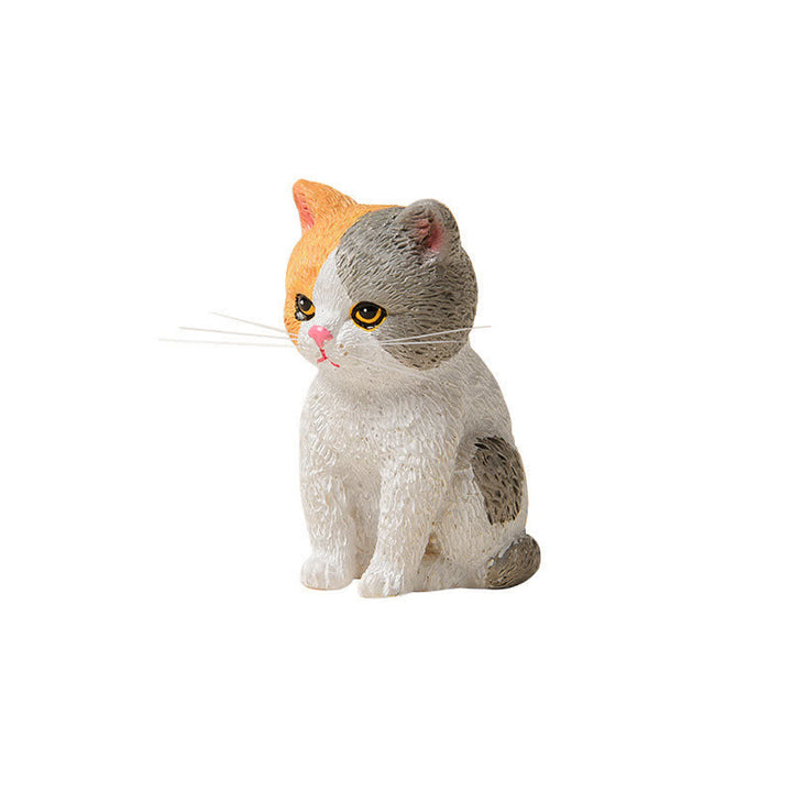 Buddha Stones Bemalte, düstere Kätzchenfamilie aus Kunstharz, Mini-Katzen, niedliche Tierdekoration - image 10