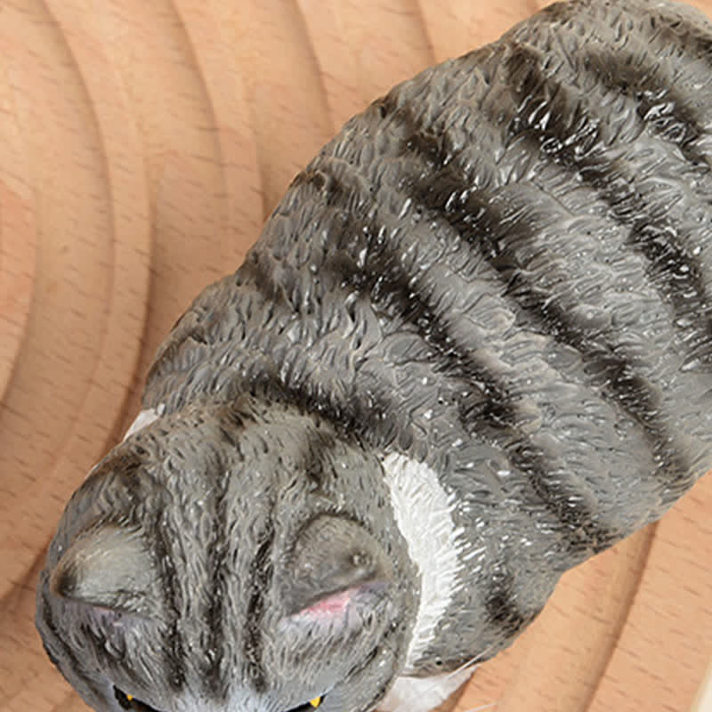 Buddha Stones Bemalte, kleine, mollige Katze aus Kunstharz – niedliche Tierdekoration - image 18