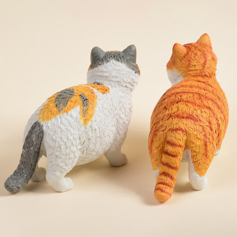 Buddha Stones Bemalte, kleine, mollige Katze aus Kunstharz – niedliche Tierdekoration - image 7