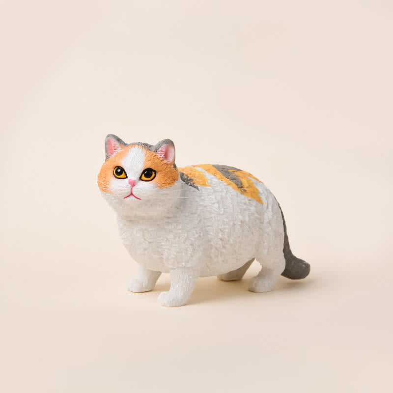 Buddha Stones Bemalte, kleine, mollige Katze aus Kunstharz – niedliche Tierdekoration - Kattun - image 19