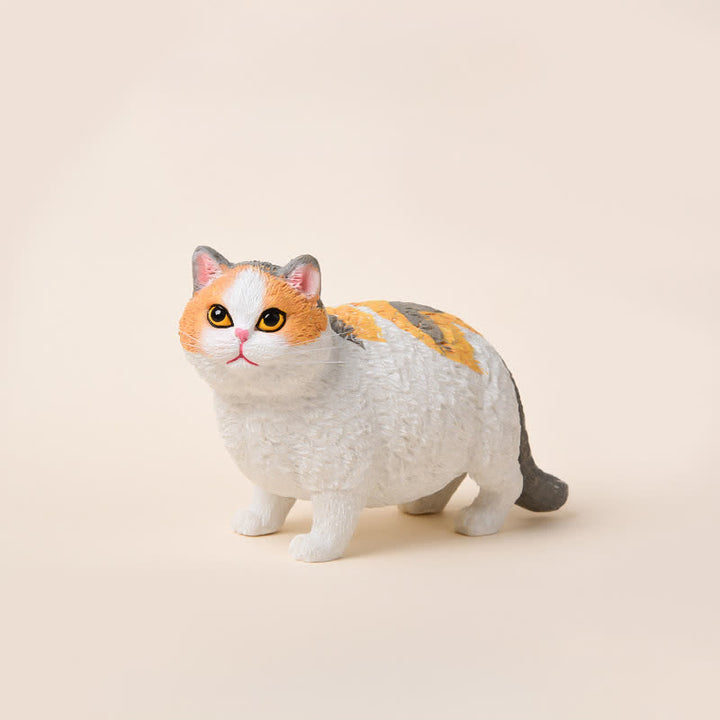 Buddha Stones Bemalte, kleine, mollige Katze aus Kunstharz – niedliche Tierdekoration - Kattun - image 19
