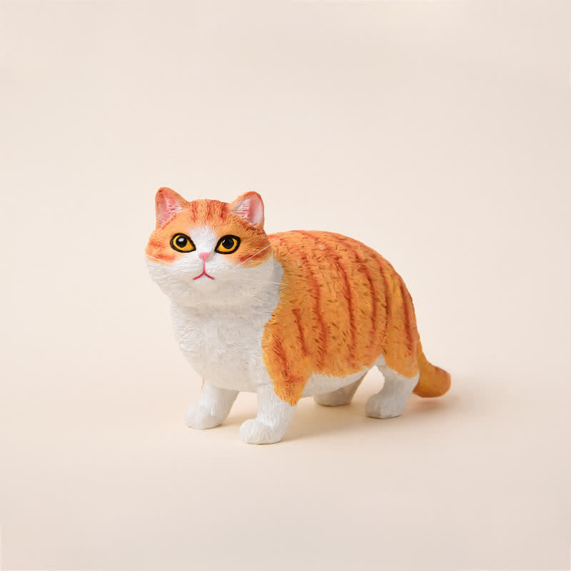 Buddha Stones Bemalte, kleine, mollige Katze aus Kunstharz – niedliche Tierdekoration - Orangefarbene Tabby - image 13