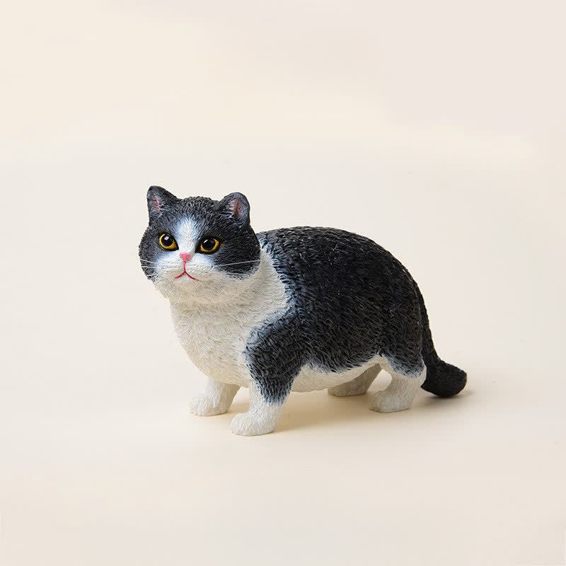Buddha Stones Bemalte, kleine, mollige Katze aus Kunstharz – niedliche Tierdekoration - Kuh Katze B - image 15