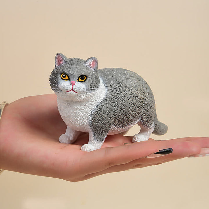 Buddha Stones Bemalte, kleine, mollige Katze aus Kunstharz – niedliche Tierdekoration - image 11