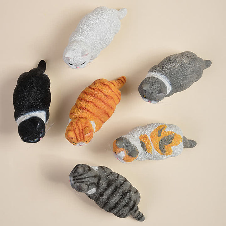 Buddha Stones Bemalte, kleine, mollige Katze aus Kunstharz – niedliche Tierdekoration - image 8