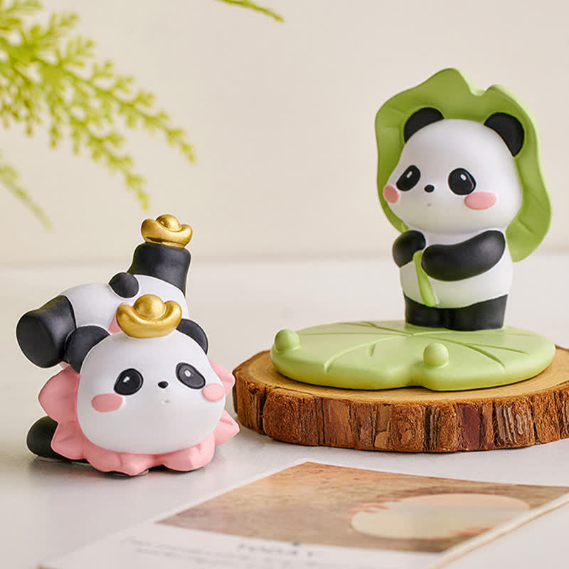 Buddha Stones Handyhalterung aus Kunstharz mit Lotus-Panda-Motiv – niedliche Tierdekoration - image 4
