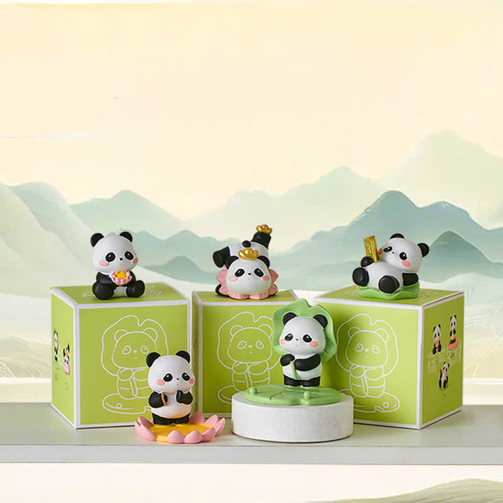 Buddha Stones Handyhalterung aus Kunstharz mit Lotus-Panda-Motiv – niedliche Tierdekoration - image 1
