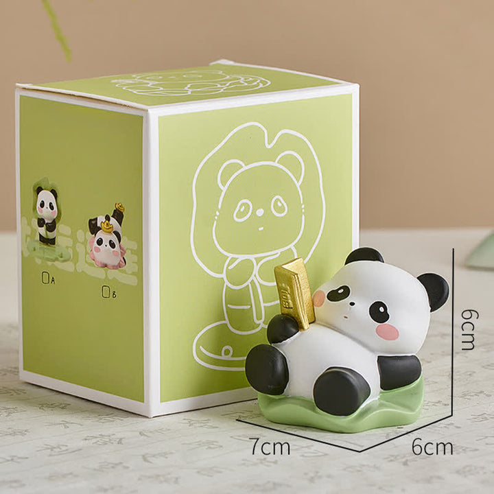 Buddha Stones Handyhalterung aus Kunstharz mit Lotus-Panda-Motiv – niedliche Tierdekoration - Panda – Ein Buch lesen - Harz (Schutz ♥ Stabilitätsenergie) - image 9