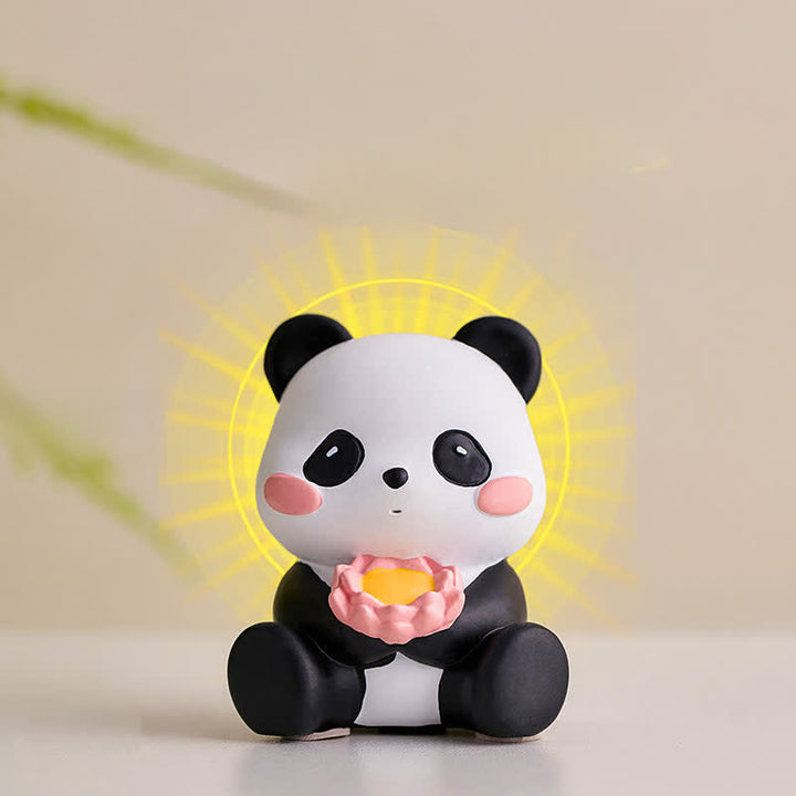Buddha Stones Handyhalterung aus Kunstharz mit Lotus-Panda-Motiv – niedliche Tierdekoration - image 25