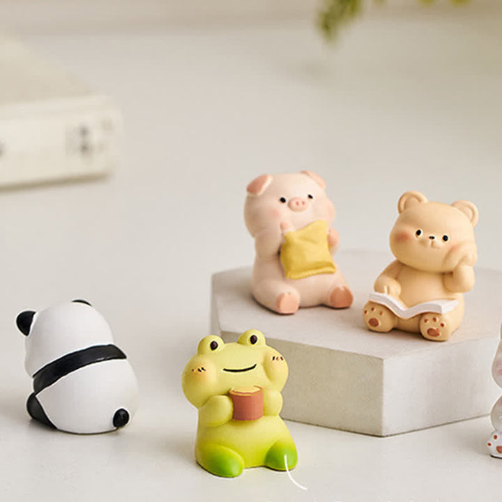 Buddha Stones Kawaii-Tier-Schaukelstuhl aus Kunstharz, bequemer Schreibtischdekor - image 14