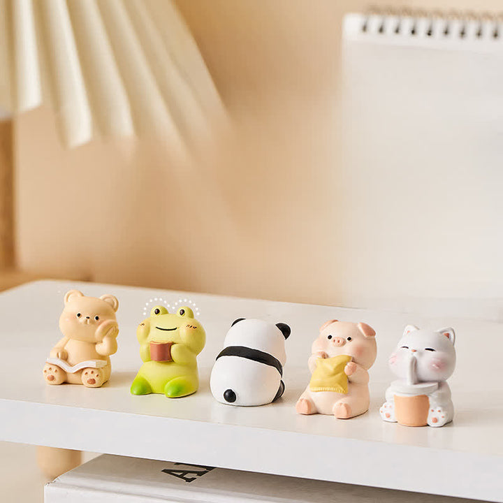 Buddha Stones Kawaii-Tier-Schaukelstuhl aus Kunstharz, bequemer Schreibtischdekor - image 15