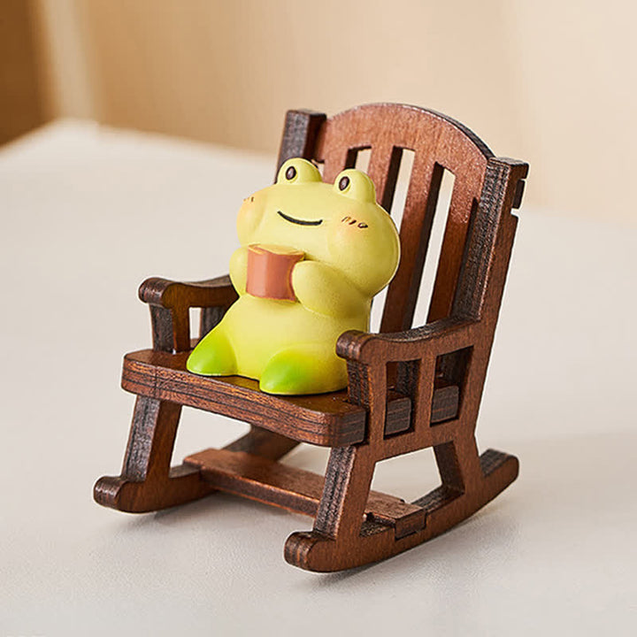 Buddha Stones Kawaii-Tier-Schaukelstuhl aus Kunstharz, bequemer Schreibtischdekor - image 0