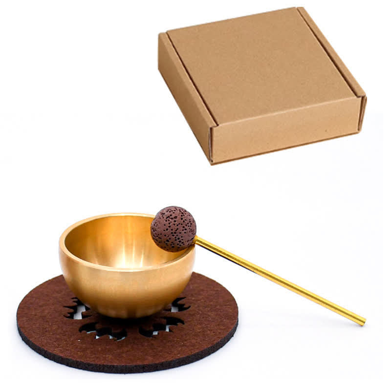 Buddha Stones Mini-Klangschalen-Geschenkset aus Messing für Erdung und Meditation - Einfache Verpackung - Kupfer (Balance♥Vermögen) - image 10