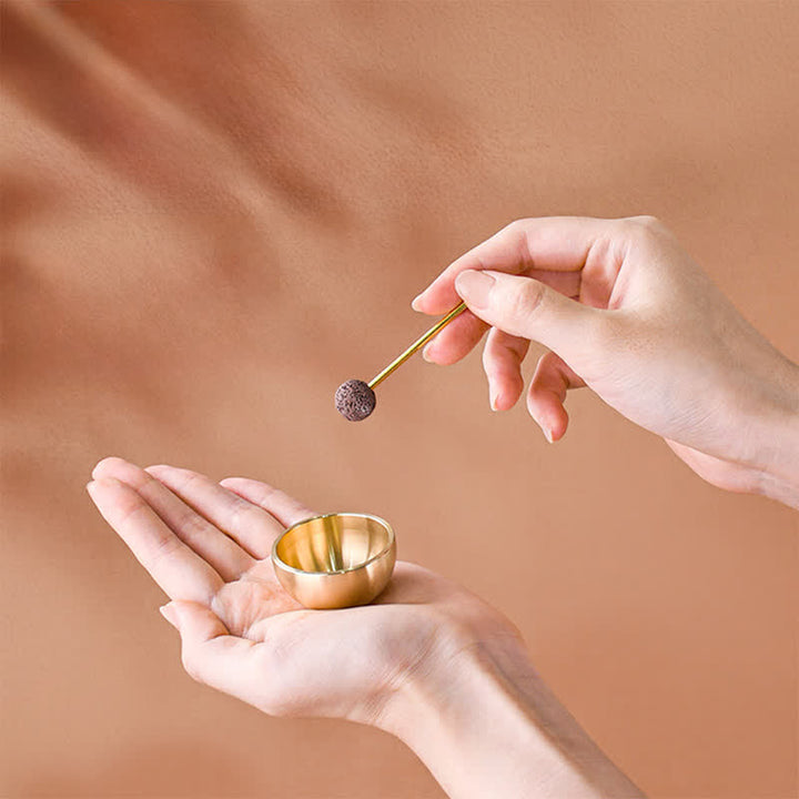 Buddha Stones Mini-Klangschalen-Geschenkset aus Messing für Erdung und Meditation - image 1