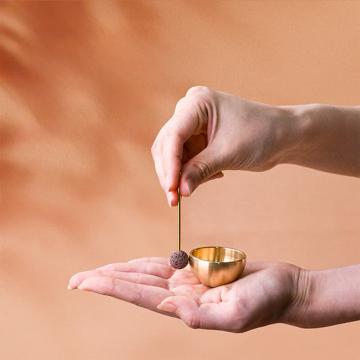 Buddha Stones Mini-Klangschalen-Geschenkset aus Messing für Erdung und Meditation - image 0
