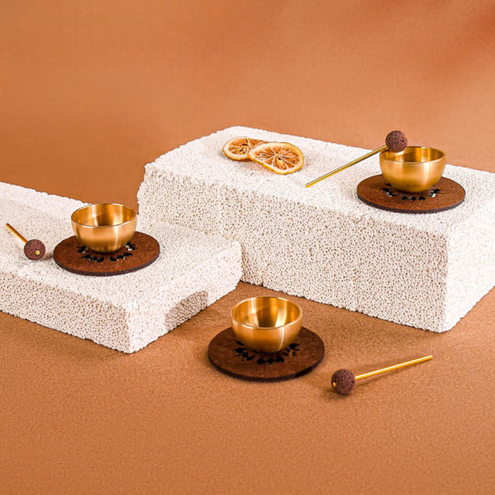 Buddha Stones Mini-Klangschalen-Geschenkset aus Messing für Erdung und Meditation - image 7