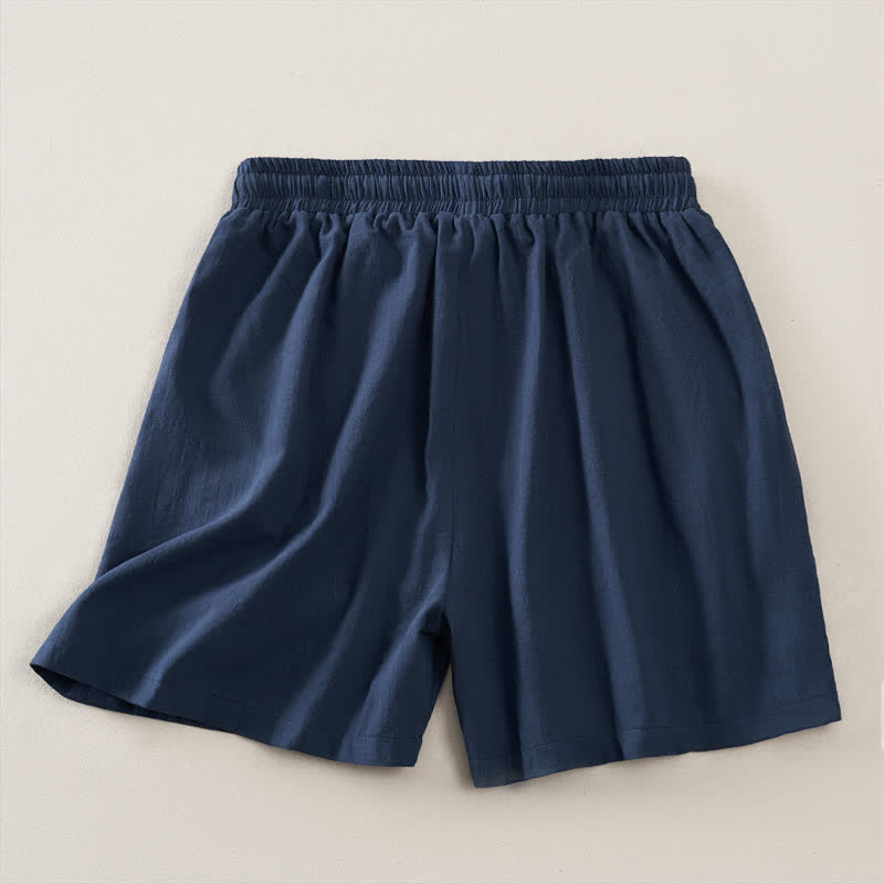 Buddha Stones Lässige, minimalistische Damen-Shorts mit Kordelzug und Tasche für den Sommer – einfarbig, einfarbig, mit Tasche - image 1