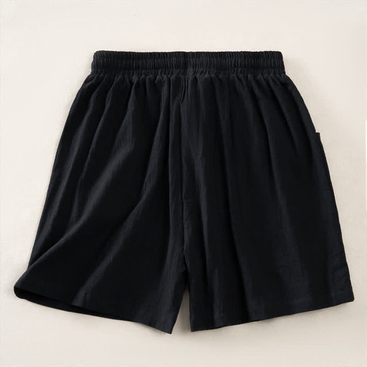 Buddha Stones Lässige, minimalistische Damen-Shorts mit Kordelzug und Tasche für den Sommer – einfarbig, einfarbig, mit Tasche - image 8