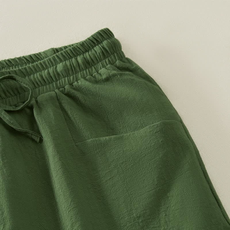 Buddha Stones Lässige, minimalistische Damen-Shorts mit Kordelzug und Tasche für den Sommer – einfarbig, einfarbig, mit Tasche - image 17