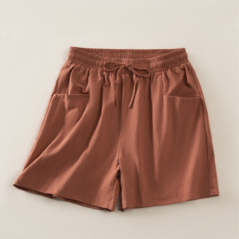 Buddha Stones Lässige, minimalistische Damen-Shorts mit Kordelzug und Tasche für den Sommer – einfarbig, einfarbig, mit Tasche - Peru - US14, UK/AU18, EU46 (2XL) - image 20