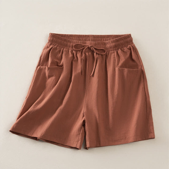 Buddha Stones Lässige, minimalistische Damen-Shorts mit Kordelzug und Tasche für den Sommer – einfarbig, einfarbig, mit Tasche - Peru - US14, UK/AU18, EU46 (2XL) - image 20