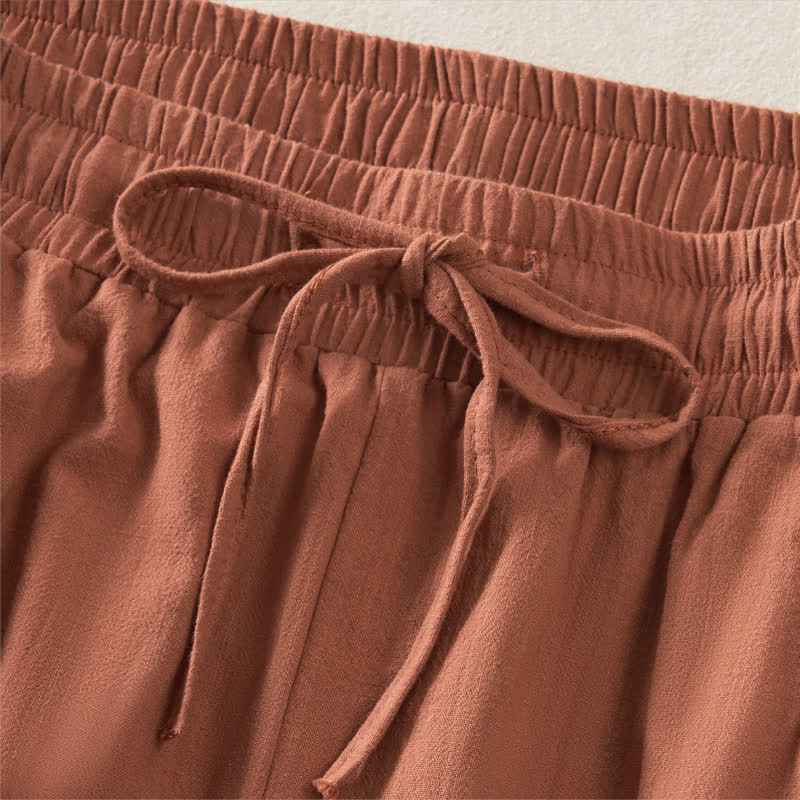Buddha Stones Lässige, minimalistische Damen-Shorts mit Kordelzug und Tasche für den Sommer – einfarbig, einfarbig, mit Tasche - image 22