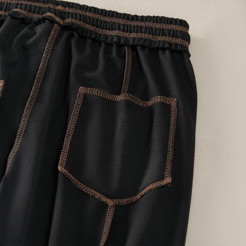 Buddha Stones Sommer-Freizeithose im minimalistischen Stil mit Kordelzug und aufgesetzter Tasche, einfarbig, knöchelhoch, Damenhose mit geradem Bein und Tasche - image 13