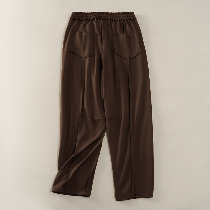 Buddha Stones Sommer-Freizeithose im minimalistischen Stil mit Kordelzug und aufgesetzter Tasche, einfarbig, knöchelhoch, Damenhose mit geradem Bein und Tasche - image 19