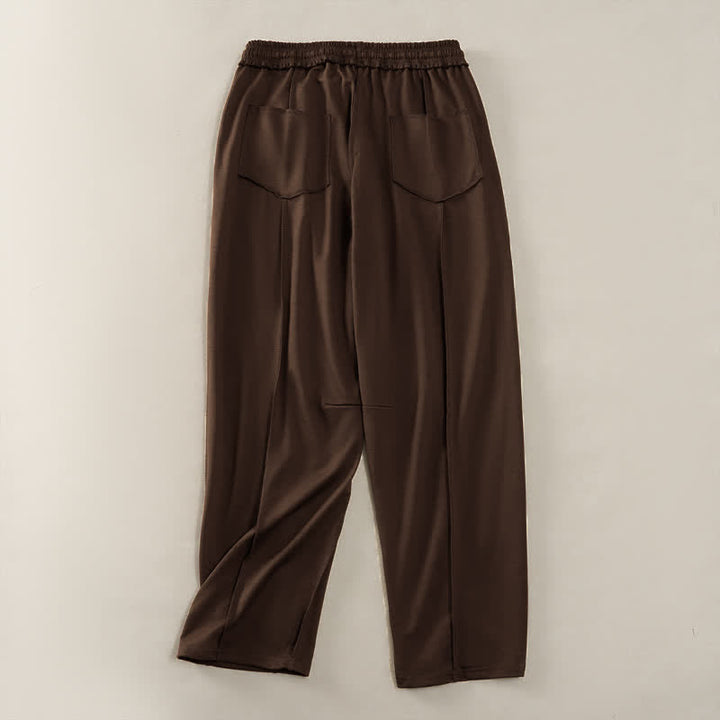 Buddha Stones Sommer-Freizeithose im minimalistischen Stil mit Kordelzug und aufgesetzter Tasche, einfarbig, knöchelhoch, Damenhose mit geradem Bein und Tasche - image 19
