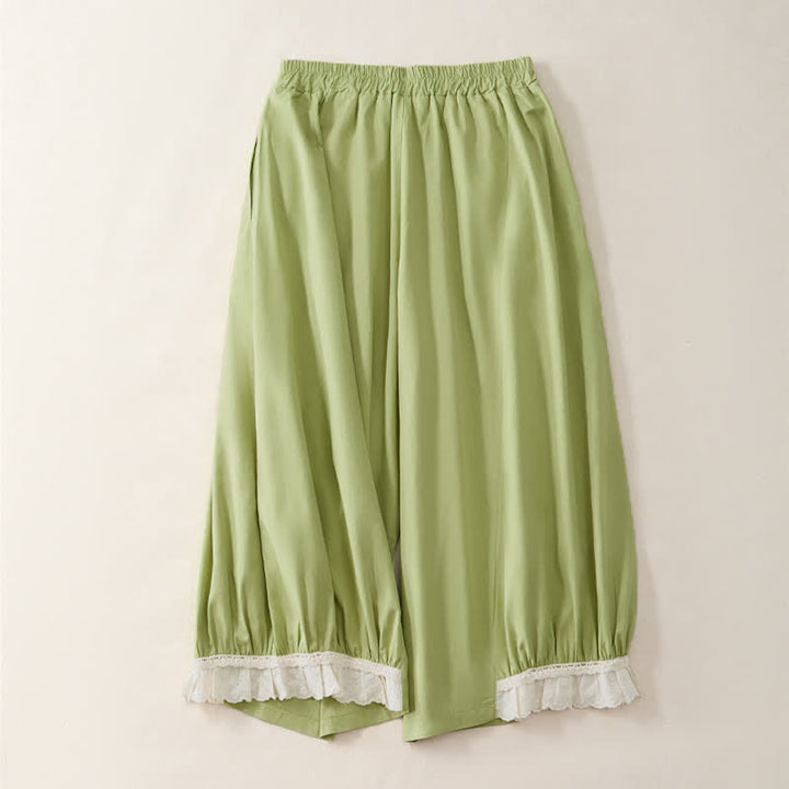 Buddha Stones Lässige, sommerliche Vintage-Hose mit weitem Bein und Tasche - image 9