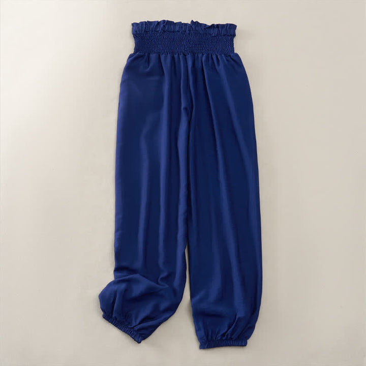 Buddha Stones Lässige, minimalistische, einfarbige Damen-Cropped-Hose mit Tasche für den Sommer - image 1