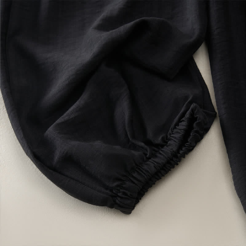 Buddha Stones Lässige, minimalistische, einfarbige Damen-Cropped-Hose mit Tasche für den Sommer - image 12