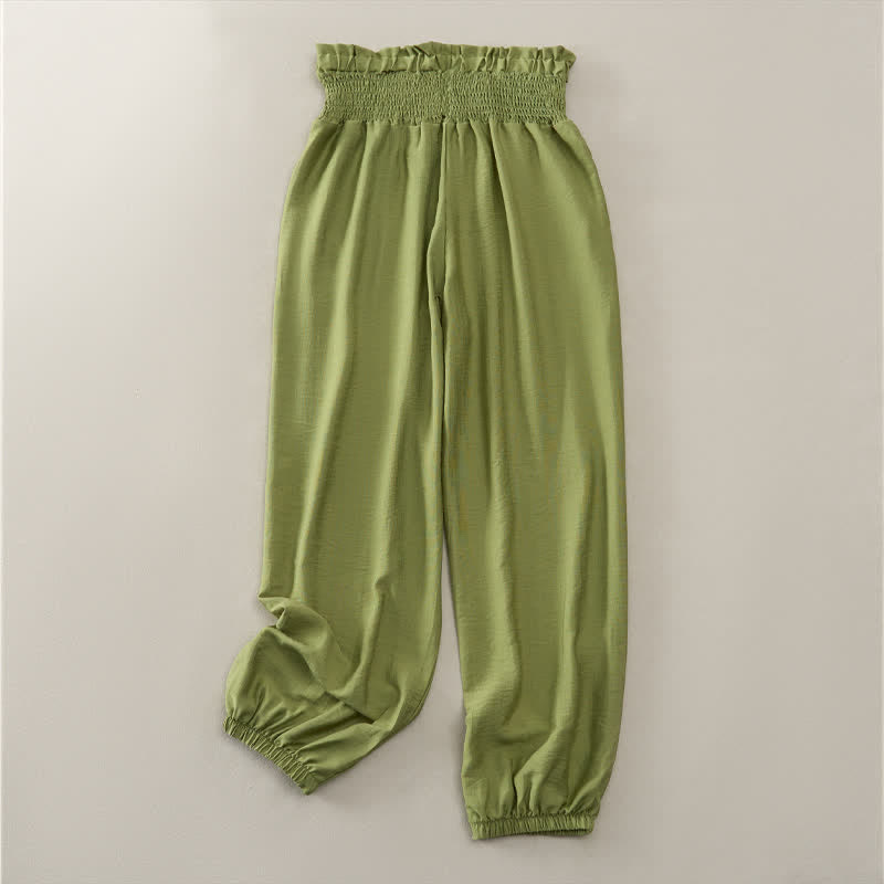 Buddha Stones Lässige, minimalistische, einfarbige Damen-Cropped-Hose mit Tasche für den Sommer - image 15