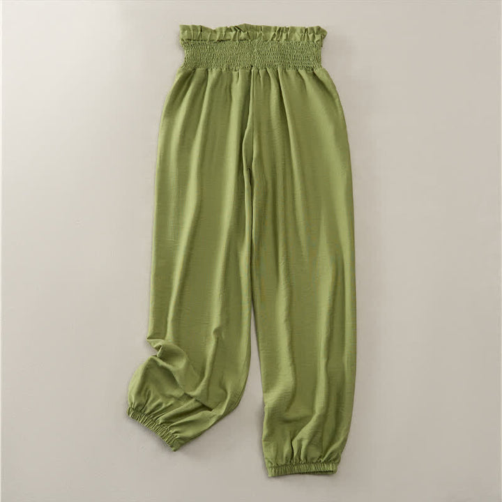 Buddha Stones Lässige, minimalistische, einfarbige Damen-Cropped-Hose mit Tasche für den Sommer - image 15