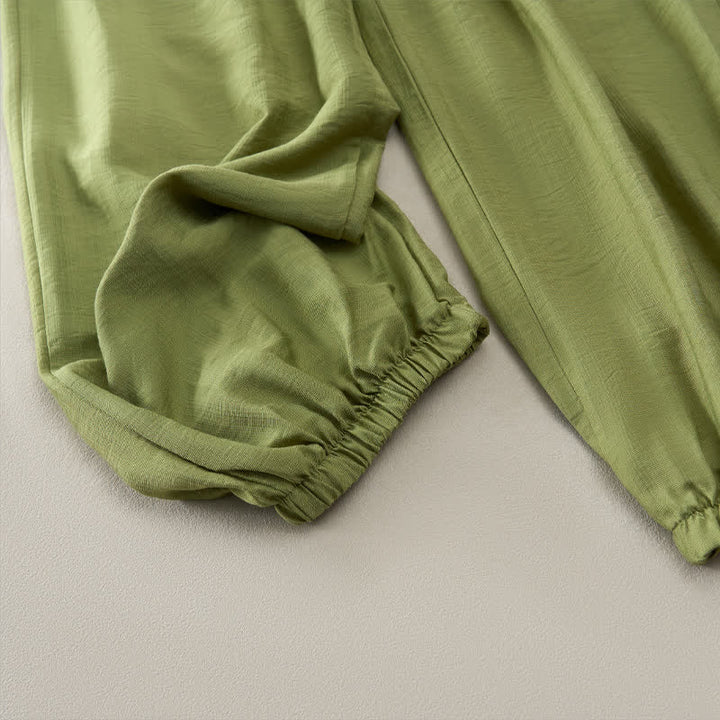 Buddha Stones Lässige, minimalistische, einfarbige Damen-Cropped-Hose mit Tasche für den Sommer - image 20