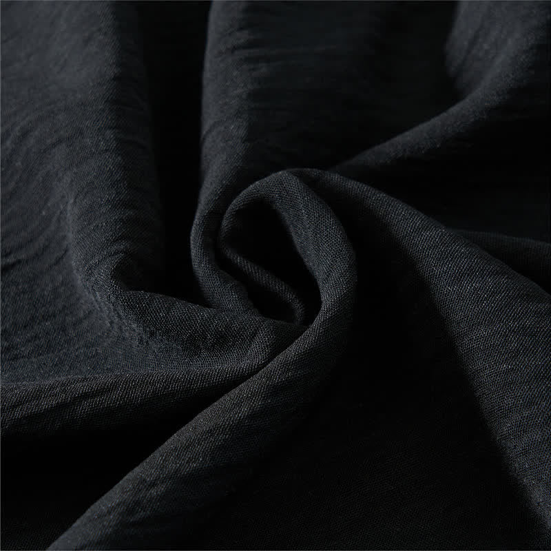 Buddha Stones Sommerliches, lässiges, minimalistisches, einfarbiges Damenkleid mit kurzen Ärmeln und Tasche - image 15