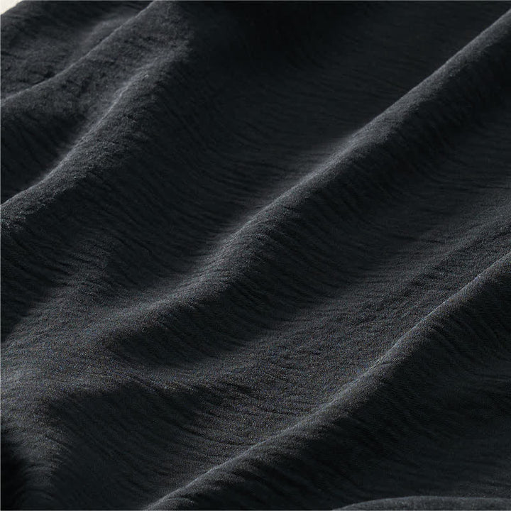 Buddha Stones Sommerliches, lässiges, minimalistisches, einfarbiges Damenkleid mit kurzen Ärmeln und Tasche - image 14