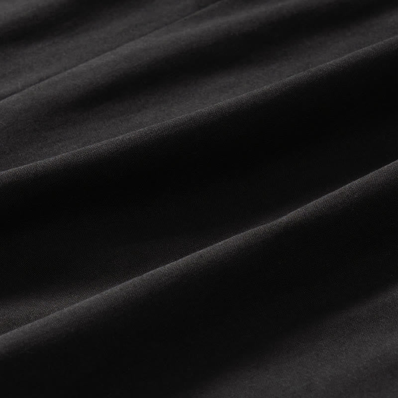 Buddha Stones Minimalistisches, schlichtes, einfarbiges Sommerkleid für Damen mit kurzen Ärmeln und Tasche - image 11