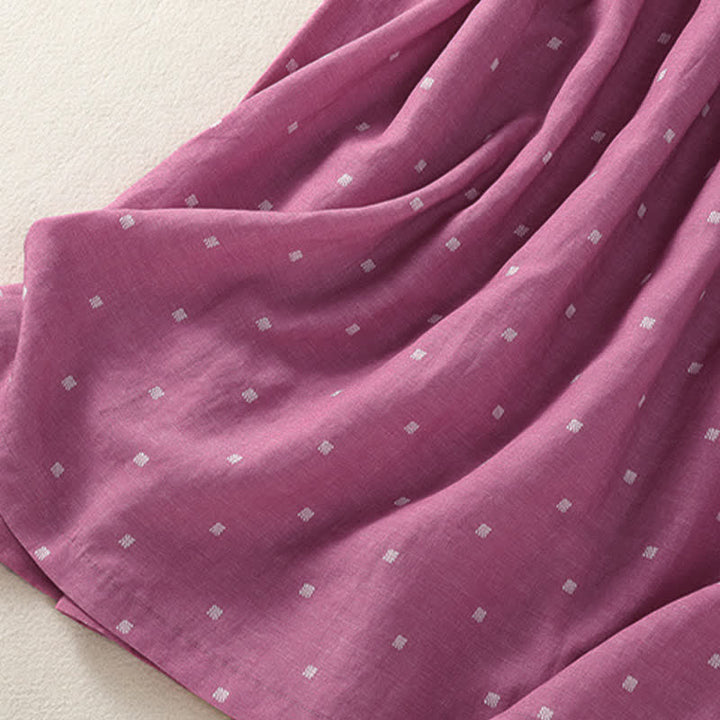 Buddha Stones Elegantes, lässiges Sommerkleid mit Kordelzug, Polka-Dots, ärmellos und mit Tasche für Damen. - image 8