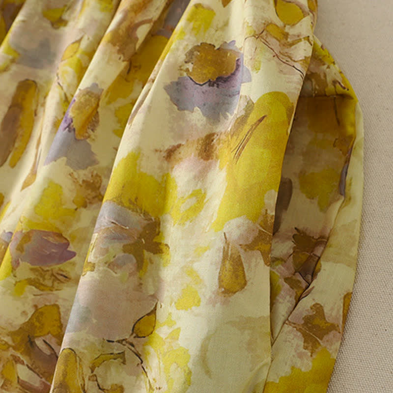 Buddha Stones Frühling/Sommer Vintage-Kleid mit Kordelzug, Blumenmuster, kurzen Ärmeln und Tasche für Damen, Kurzarm, ... Damen, Kurzarm, mit Tasche - image 8