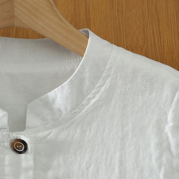 Buddha Stones Sommerliches, minimalistisches Tanktop im Tang-Stil mit Stehkragen, Knopfleiste und Tasche für Damen. - image 18