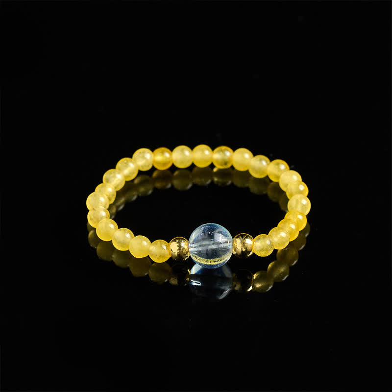 Buddha Stones 2 mm Mini-Perlen, natürlicher Rhodonit, Aquamarin, Topas, Rosenquarz, Heilring mit elastischem Einsatz - image 9