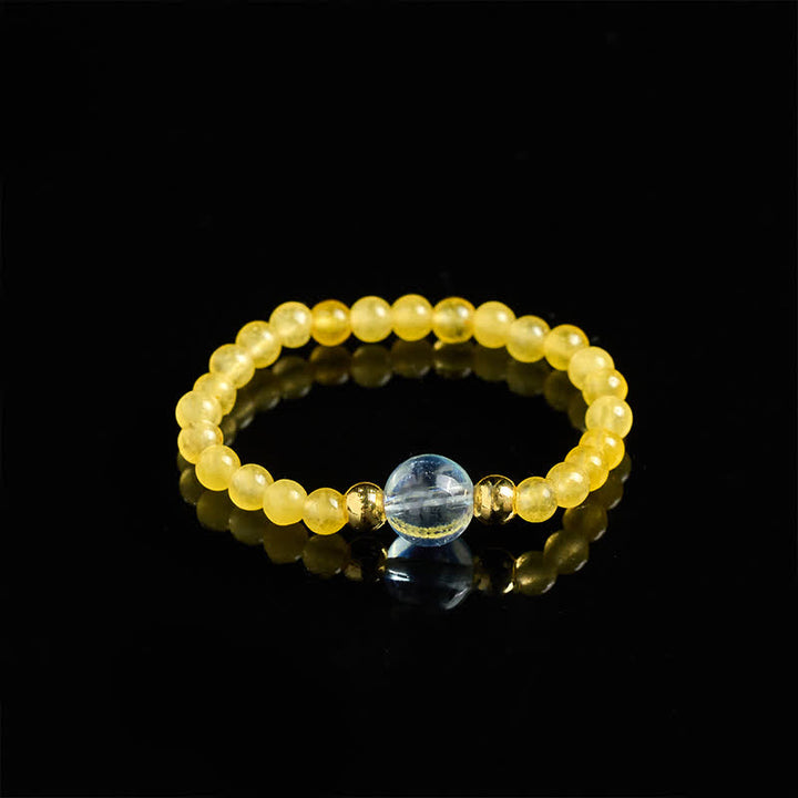 Buddha Stones 2 mm Mini-Perlen, natürlicher Rhodonit, Aquamarin, Topas, Rosenquarz, Heilring mit elastischem Einsatz - image 9